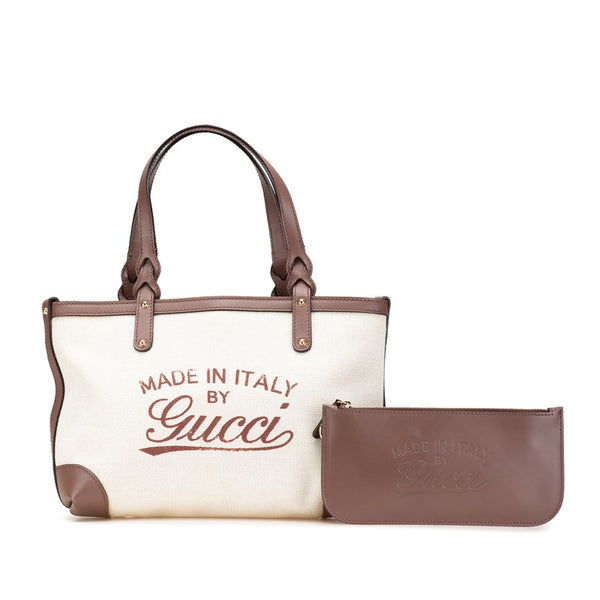 グッチ グッチクラフト ハンドバッグ トートバッグ 269878 ベージュ ブラウン キャンバス レザー レディース GUCCI 【中古】