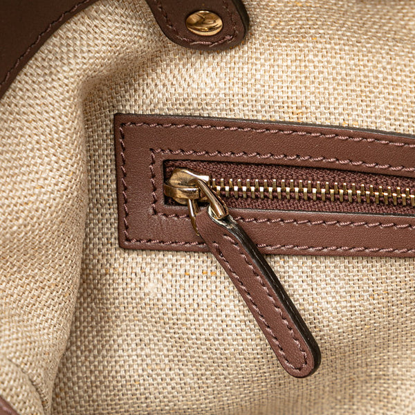 グッチ グッチクラフト ハンドバッグ トートバッグ 269878 ベージュ ブラウン キャンバス レザー レディース GUCCI 【中古】