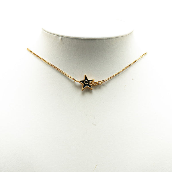 シャネル ココ スター モチーフ ネックレス ブラック ゴールド メッキ レディース CHANEL 【中古】