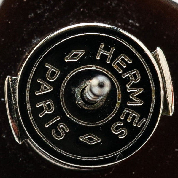 エルメス リフトPM ピアス シルバー ブラウン SV925 シルバー バッファローホーン レディース HERMES 【中古】