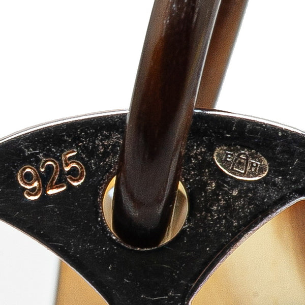 エルメス リフトPM ピアス シルバー ブラウン SV925 シルバー バッファローホーン レディース HERMES 【中古】