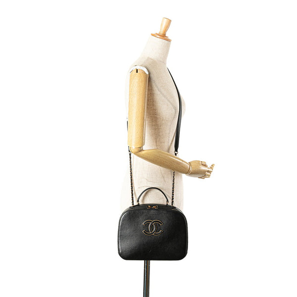 シャネル ココマーク ハンドバッグ ショルダーバッグ ブラック レザー レディース CHANEL 【中古】