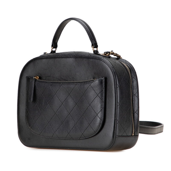 シャネル ココマーク ハンドバッグ ショルダーバッグ ブラック レザー レディース CHANEL 【中古】
