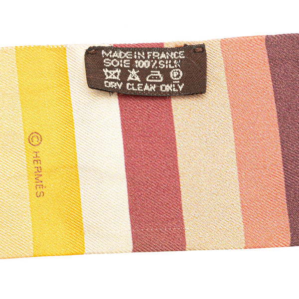 エルメス ツイリー LES BAIGNEUSES 水遊びをする人 スカーフ ベージュ マルチカラー シルク レディース HERMES 【中古】