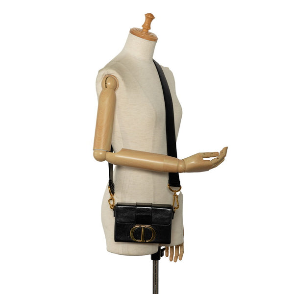 ディオール 30モンテーニュ ショルダーバッグ ブラック ゴールド カーフ レディース Dior 【中古】