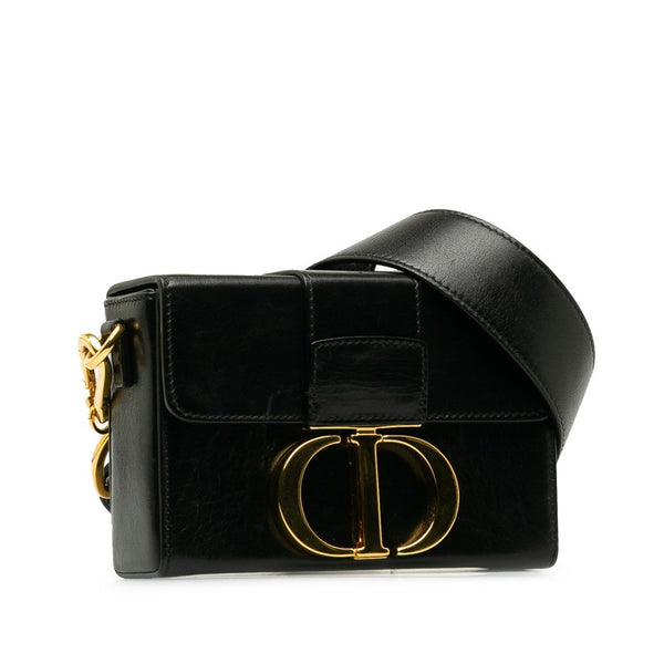ディオール 30モンテーニュ ショルダーバッグ ブラック ゴールド カーフ レディース Dior 【中古】