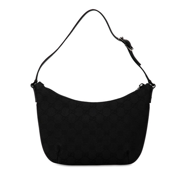 グッチ GGキャンバス ミニ ワンショルダーバッグ ハンドバッグ 32160 ブラック キャンバス レザー レディース GUCCI 【中古】