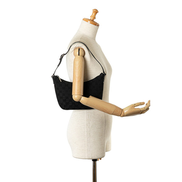 グッチ GGキャンバス ミニ ワンショルダーバッグ ハンドバッグ 32160 ブラック キャンバス レザー レディース GUCCI 【中古】