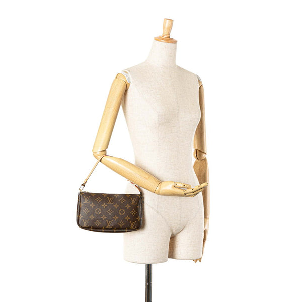 ルイ ヴィトン モノグラム ポシェット アクセソワール アクセサリーポーチ M51980 ブラウン PVC レザー レディース LOUIS VUITTON 【中古】