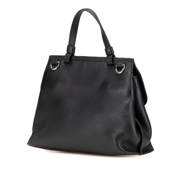 グッチ バンブー デイリー ハンドバッグ ショルダーバッグ 2WAY 370831 ブラック レザー レディース GUCCI 【中古】