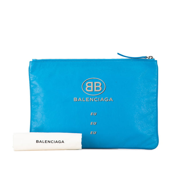 バレンシアガ クラッチバッグ セカンドバッグ 506794 ブルー レザー レディース BALENCIAGA 【中古】