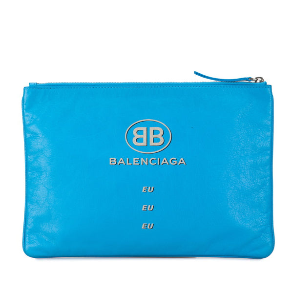 バレンシアガ クラッチバッグ セカンドバッグ 506794 ブルー レザー レディース BALENCIAGA 【中古】