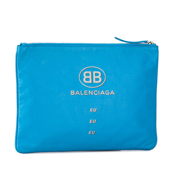 バレンシアガ クラッチバッグ セカンドバッグ 506794 ブルー レザー レディース BALENCIAGA 【中古】