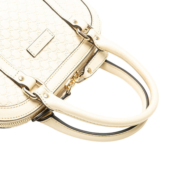 グッチ マイクログッチシマ ハンドバッグ ショルダーバッグ 2WAY 449654 ホワイト レザー レディース GUCCI 【中古】