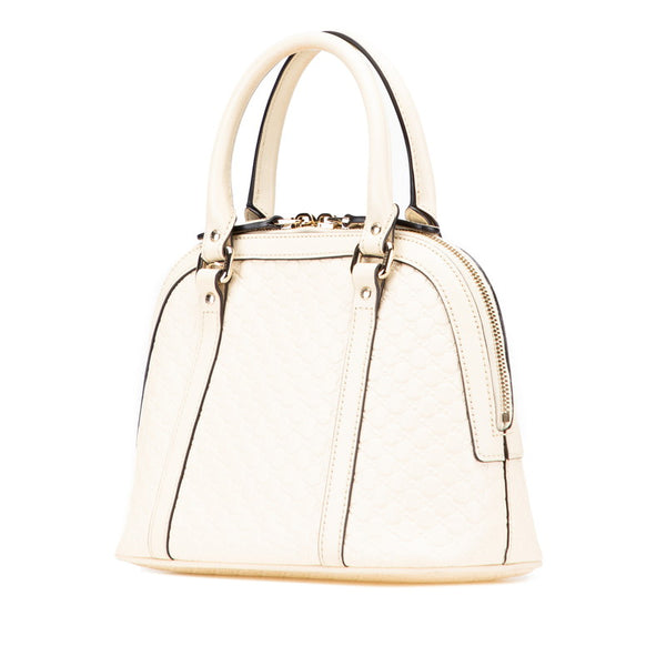 グッチ マイクログッチシマ ハンドバッグ ショルダーバッグ 2WAY 449654 ホワイト レザー レディース GUCCI 【中古】