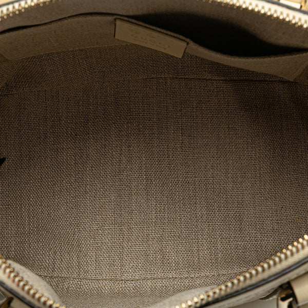 グッチ マイクログッチシマ ハンドバッグ ショルダーバッグ 2WAY 449654 ホワイト レザー レディース GUCCI 【中古】