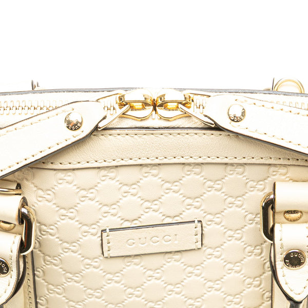 グッチ マイクログッチシマ ハンドバッグ ショルダーバッグ 2WAY 449654 ホワイト レザー レディース GUCCI 【中古】