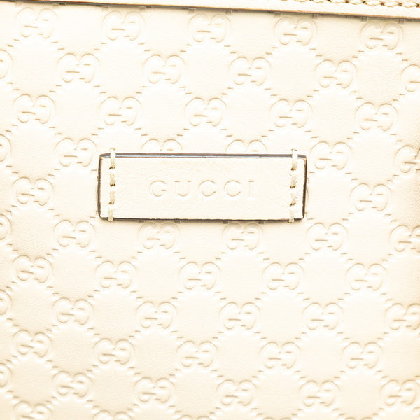 グッチ マイクログッチシマ ハンドバッグ ショルダーバッグ 2WAY 449654 ホワイト レザー レディース GUCCI 【中古】