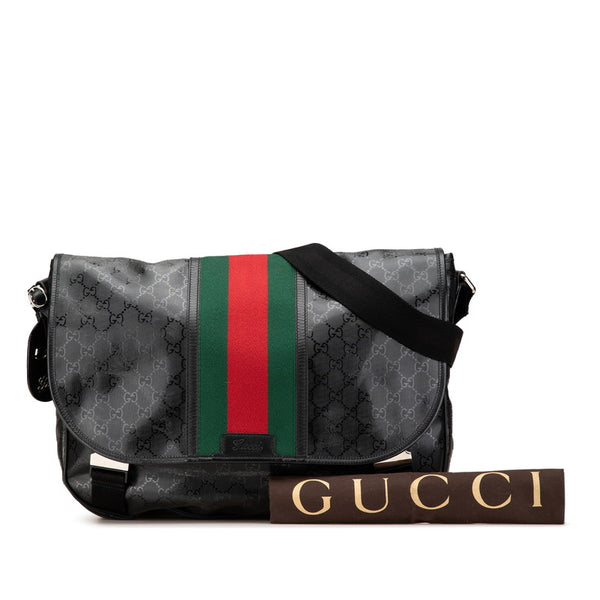 グッチ GGインプリメ シェリーライン ショルダーバッグ メッセンジャーバッグ 269376 ブラック マルチカラー PVC キャンバス レディース GUCCI 【中古】