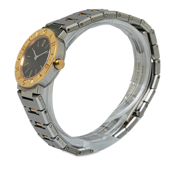 ブルガリ ブルガリブルガリ 腕時計 BB23SGD クオーツ ブラック文字盤 ステンレススチール レディース BVLGARI 【中古】