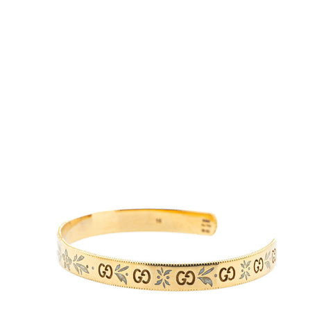 グッチ GGアイコン バングル ブレスレット #16 434528 K18YG イエローゴールド レディース GUCCI 【中古】