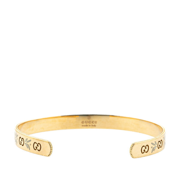 グッチ GGアイコン バングル ブレスレット #16 434528 K18YG イエローゴールド レディース GUCCI 【中古】