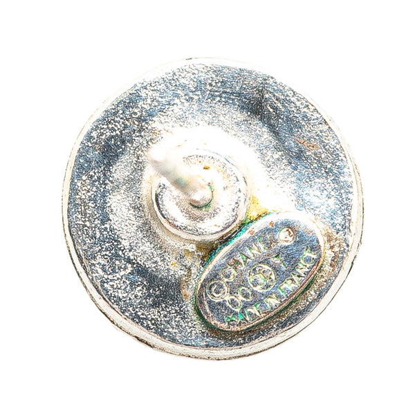 シャネル ココマーク ラウンド スタッド ピアス シルバー ベージュ メタル レディース CHANEL 【中古】