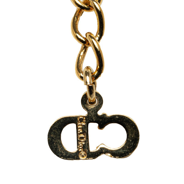 ディオール ロゴ ラインストーン ネックレス イヤリング セット ゴールド メッキ レディース Dior 【中古】