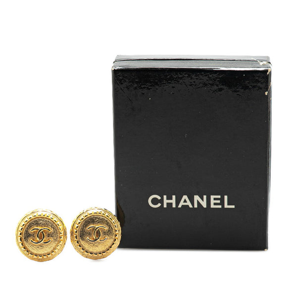 シャネル ココマーク ラウンド イヤリング ゴールド メッキ レディース CHANEL 【中古】