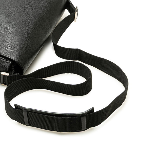 カルティエ 斜め掛け ショルダーバッグ ブラック レザー メンズ CARTIER 【中古】