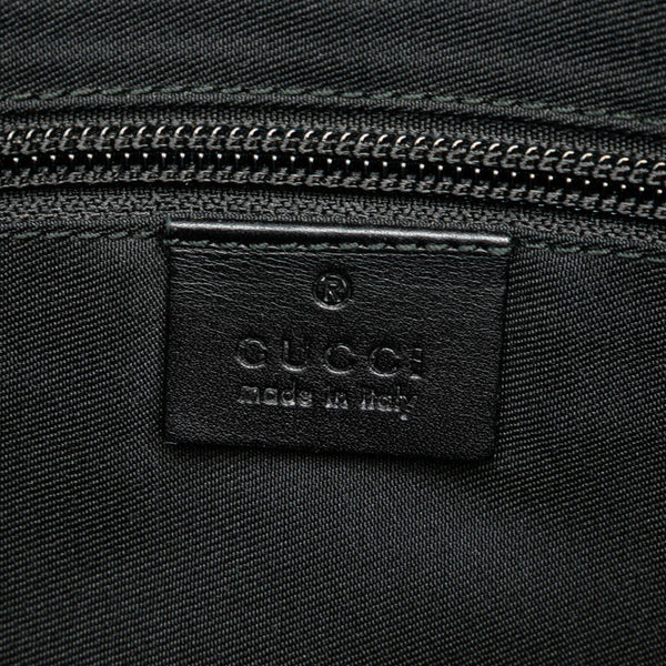 グッチ GGキャンバス 斜め掛け ショルダーバッグ 145857 ブラック キャンバス レザー レディース GUCCI 【中古】