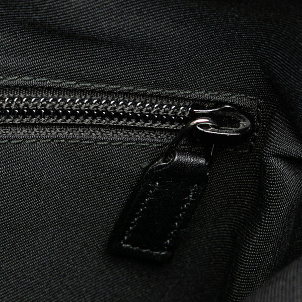 グッチ GGキャンバス 斜め掛け ショルダーバッグ 145857 ブラック キャンバス レザー レディース GUCCI 【中古】