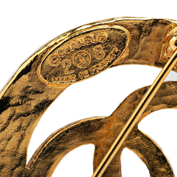 シャネル PARIS ココマーク ラウンド サークル ブローチ ゴールド メッキ レディース CHANEL 【中古】