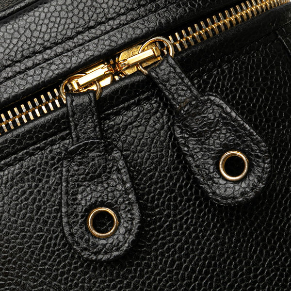 シャネル ココマーク ハンドバッグ バニティバッグ ショルダーバッ 2WAY ブラック ゴールド キャビアスキン レディース CHANEL 【中古】