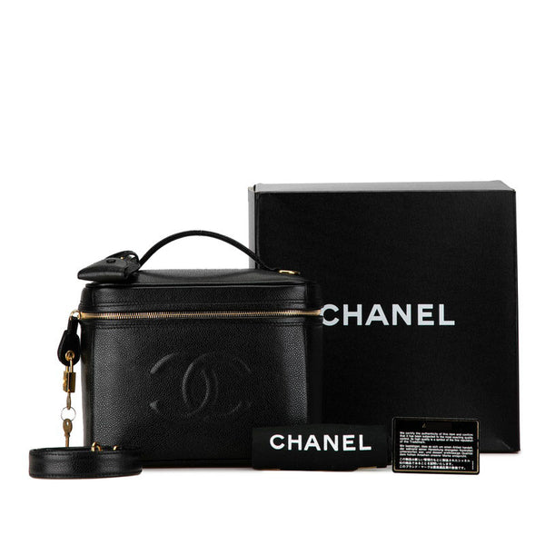 シャネル ココマーク ハンドバッグ バニティバッグ ショルダーバッ 2WAY ブラック ゴールド キャビアスキン レディース CHANEL 【中古】