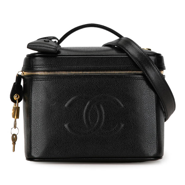 シャネル ココマーク ハンドバッグ バニティバッグ ショルダーバッ 2WAY ブラック ゴールド キャビアスキン レディース CHANEL 【中古】