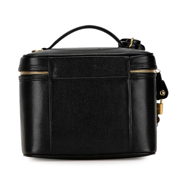 シャネル ココマーク ハンドバッグ バニティバッグ ショルダーバッ 2WAY ブラック ゴールド キャビアスキン レディース CHANEL 【中古】