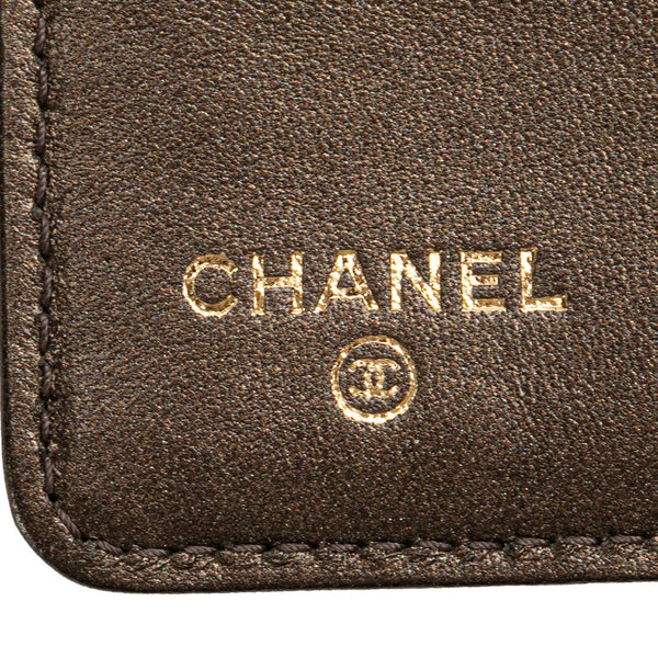 シャネル カメリア ココマーク 長財布 A36544 グレー レザー レディース CHANEL 【中古】