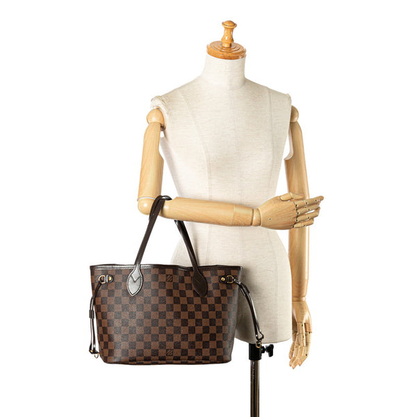 ルイ ヴィトン ダミエ ネヴァーフルPM ハンドバッグ トートバッグ N51109 ブラウン PVC レザー レディース LOUIS VUITTON 【中古】