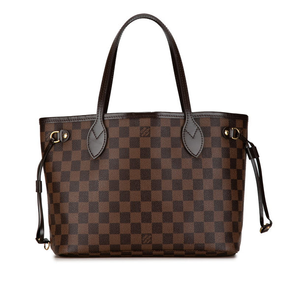 ルイ ヴィトン ダミエ ネヴァーフルPM ハンドバッグ トートバッグ N51109 ブラウン PVC レザー レディース LOUIS VUITTON 【中古】