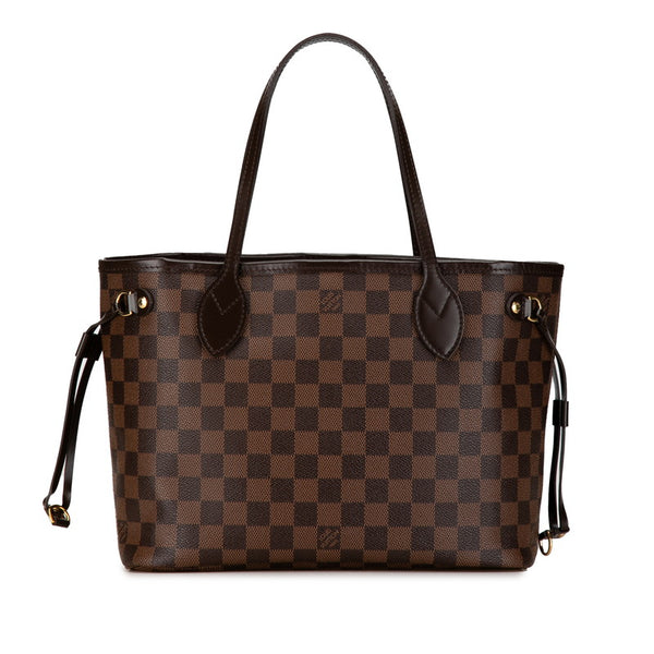 ルイ ヴィトン ダミエ ネヴァーフルPM ハンドバッグ トートバッグ N51109 ブラウン PVC レザー レディース LOUIS VUITTON 【中古】