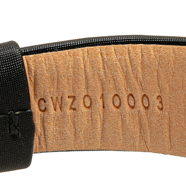 オメガ デ ビル トレゾア 純正ダイヤ 腕時計 428.17.39.60.01.001 クオーツ ブラック文字盤 ステンレススチール サテンバンド メンズ OMEGA 【中古】