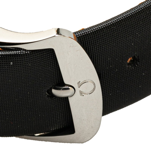 オメガ デ ビル トレゾア 純正ダイヤ 腕時計 428.17.39.60.01.001 クオーツ ブラック文字盤 ステンレススチール サテンバンド メンズ OMEGA 【中古】