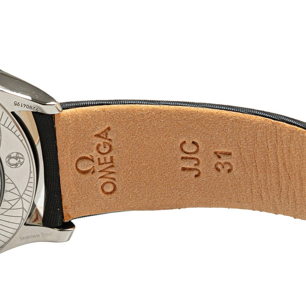 オメガ デ ビル トレゾア 純正ダイヤ 腕時計 428.17.39.60.01.001 クオーツ ブラック文字盤 ステンレススチール サテンバンド メンズ OMEGA 【中古】