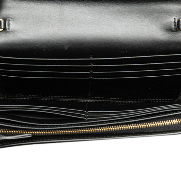 グッチ グッチシマ GG チェーンウォレット 長財布 2WAY 269541 パープル ブラウン パテントレザー レディース GUCCI 【中古】