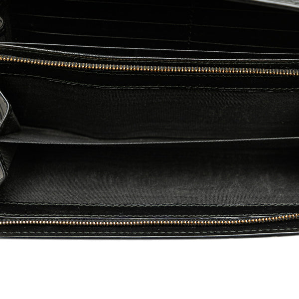 グッチ グッチシマ GG チェーンウォレット 長財布 2WAY 269541 パープル ブラウン パテントレザー レディース GUCCI 【中古】