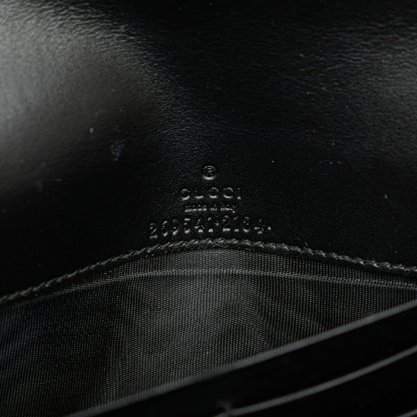 グッチ グッチシマ GG チェーンウォレット 長財布 2WAY 269541 パープル ブラウン パテントレザー レディース GUCCI 【中古】