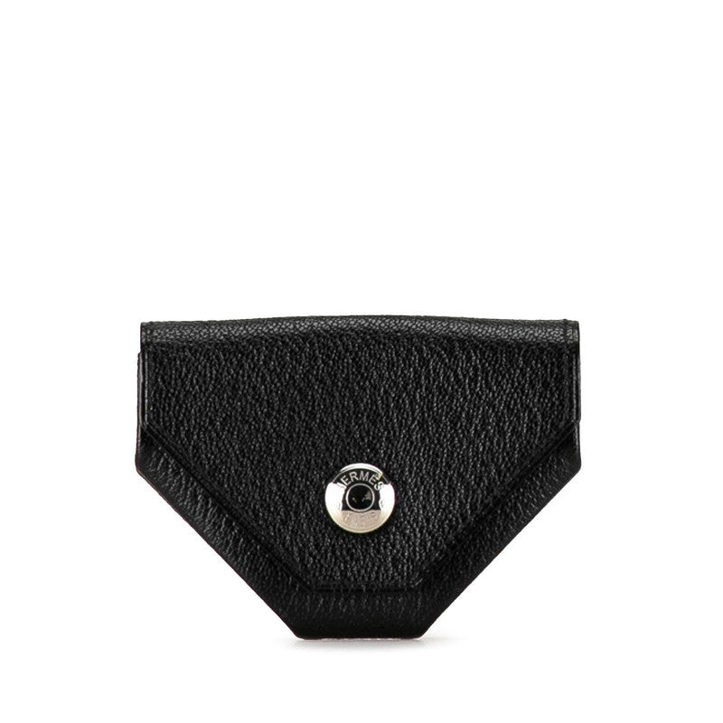 エルメス ル ヴァンキャトル コインケース ブラック シルバー シェーブル メンズ HERMES 【中古】