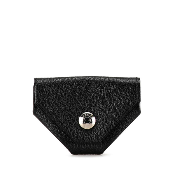 エルメス ル ヴァンキャトル コインケース ブラック シルバー シェーブル メンズ HERMES 【中古】