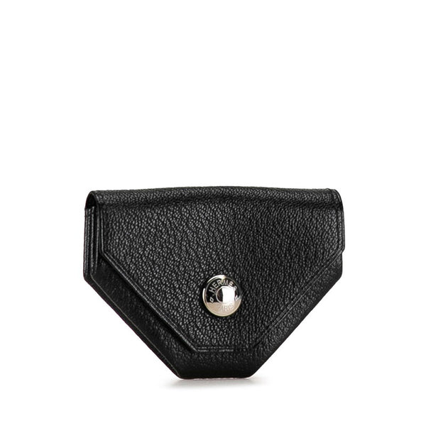 エルメス ル ヴァンキャトル コインケース ブラック シルバー シェーブル メンズ HERMES 【中古】